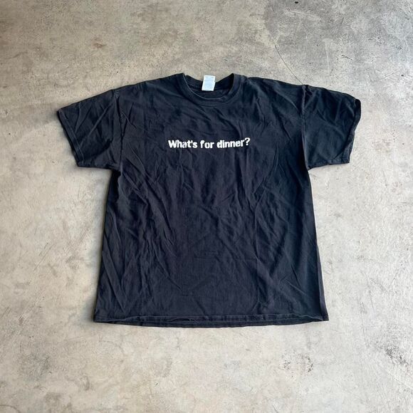 Y2k Mens XL “whats For dinner” black tee - Picture 1 of 2